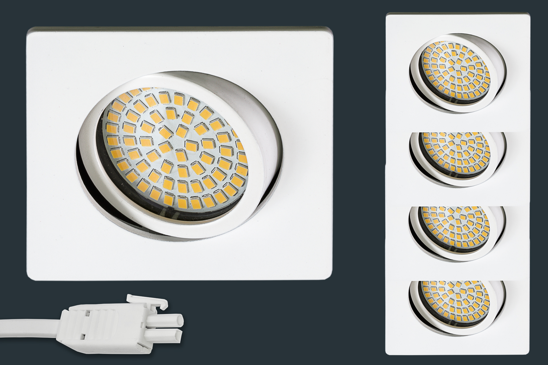 4er-set-ultra-flach-led-einbaustrahler-230v-eckig-weiss-881375 4er Set Ultra Flach LED Einbaustrahler 230V, eckig, weiß