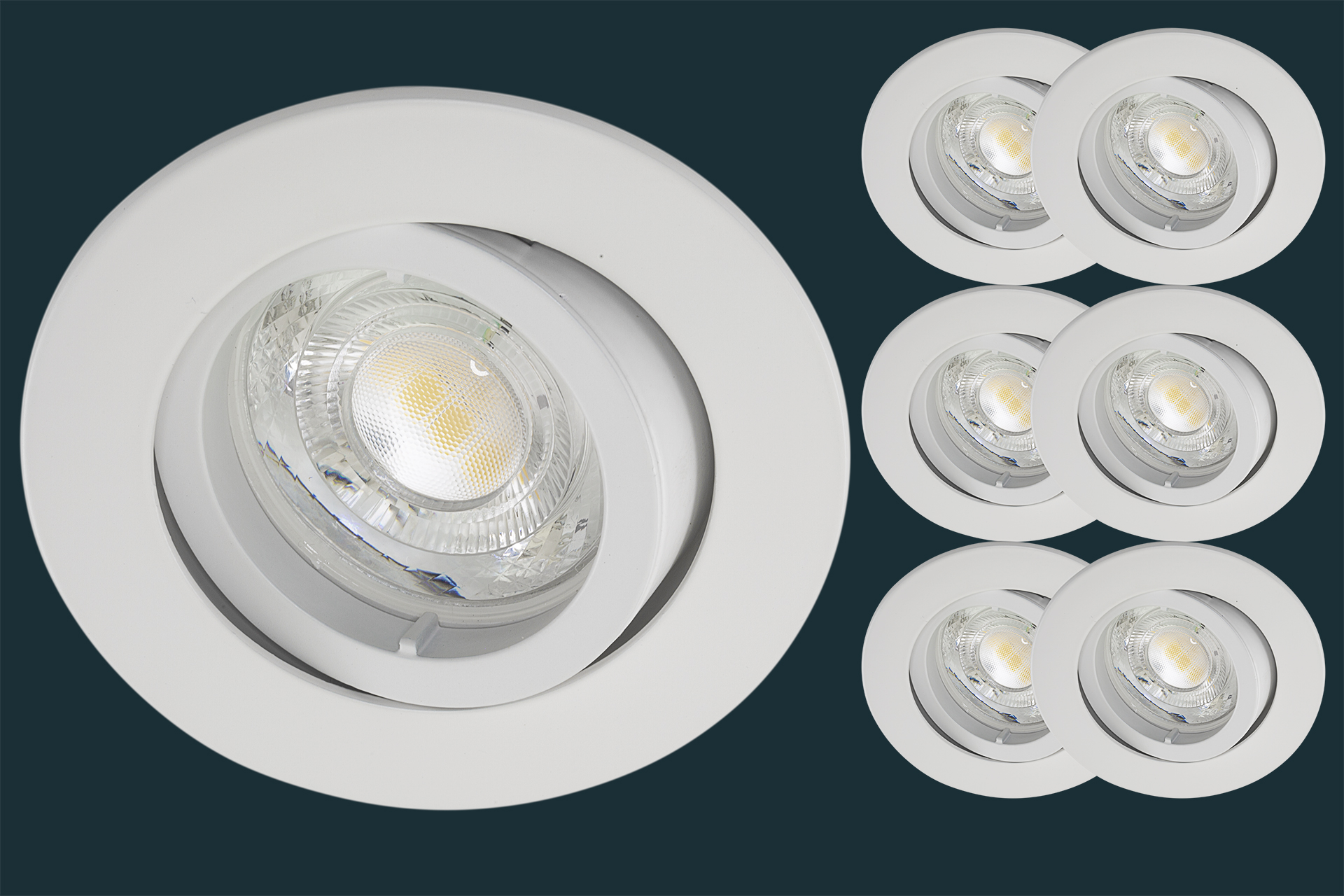 6er Set LED Einbaustrahler Oley Leuchten® GU10 ECO