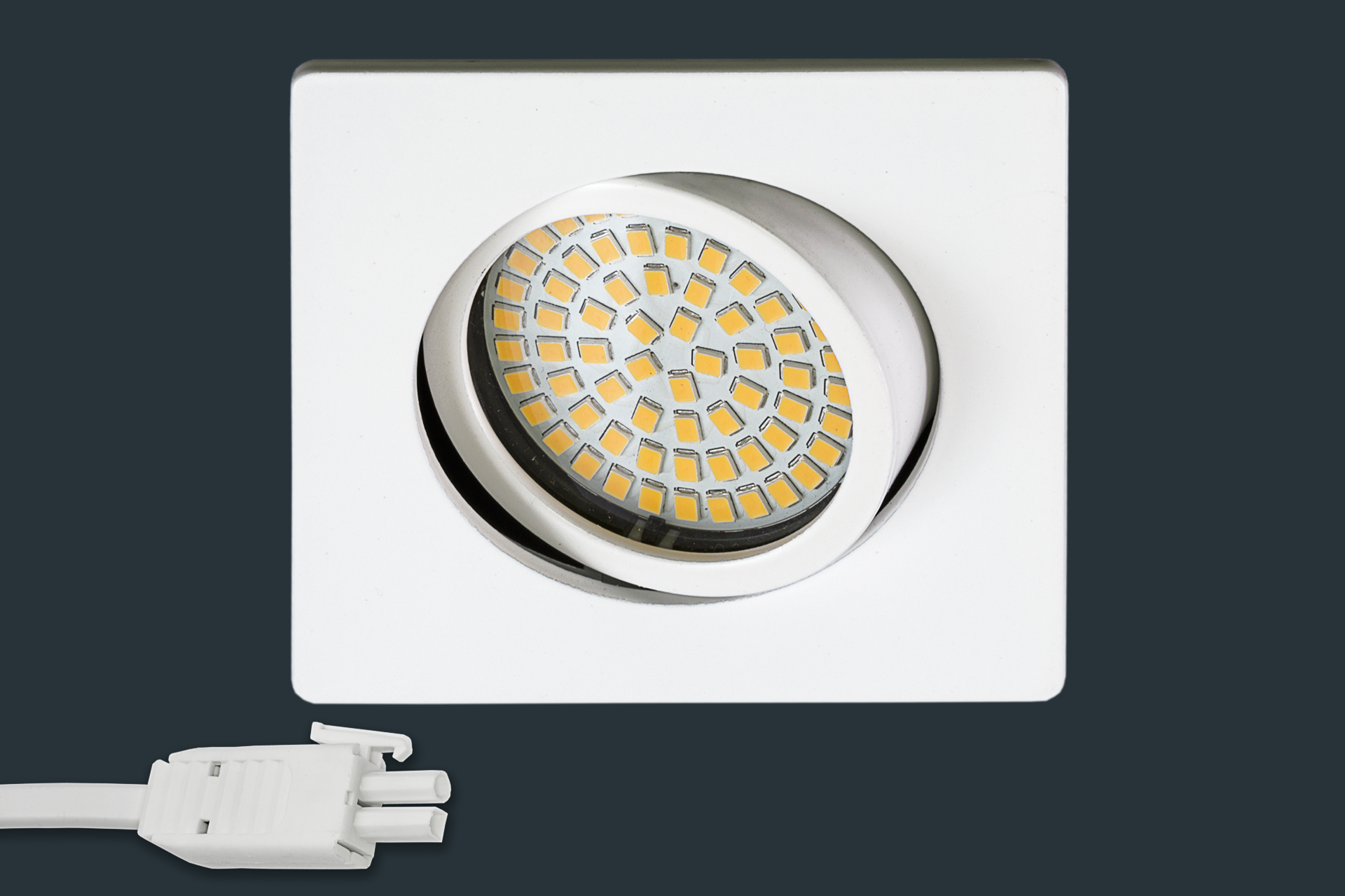 Ultra Flach LED Einbaustrahler 230V, eckig, weiß