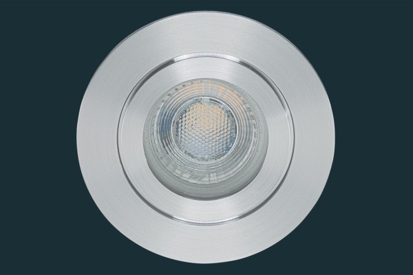 LED Einbaustrahler FLAT DIM IP44 38, aluminium