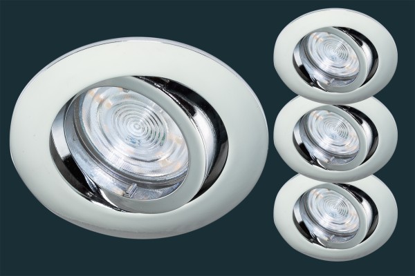 3er Set SmartHome Einbaustrahler SMART+ WiFi, DIM, blank chrom
